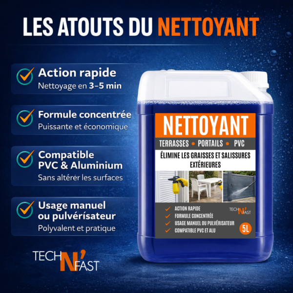 Atouts du nettoyant dégraissant extérieur Fasti’OUT 5L formule concentrée