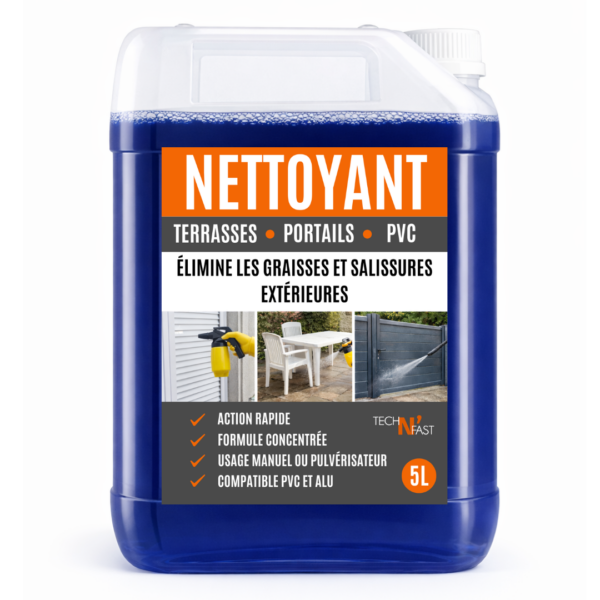 Nettoyant dégraissant extérieur Fasti’out 5L concentré pour terrasses, portails, volets et PVC