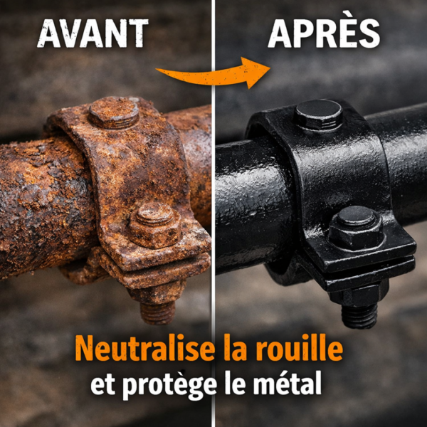 Avant après convertisseur de rouille Stop Rouille traitement anti corrosion métal