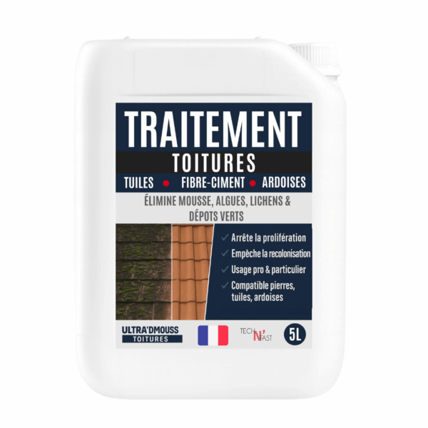 Traitement toiture anti-mousse ULTRA’DMOUSS – élimine mousses, algues et lichens