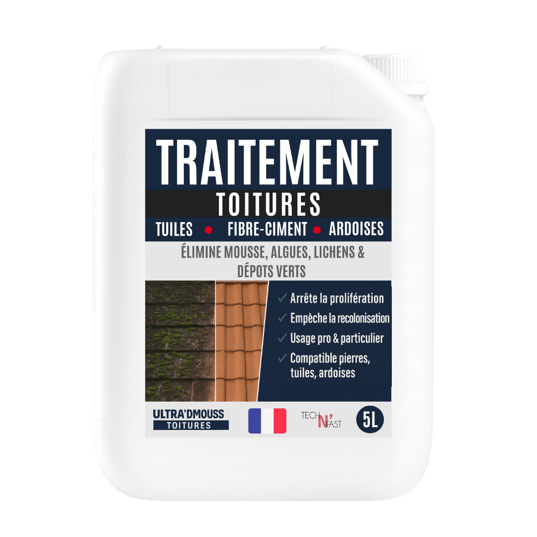 Traitement toiture anti-mousse ULTRA’DMOUSS – élimine mousses, algues et lichens