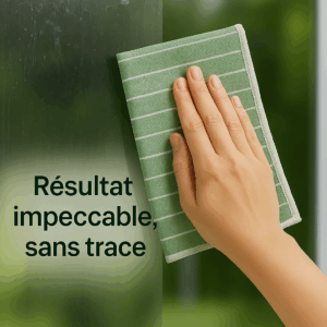 microfibre bambou verte nettoyage vitres sans traces