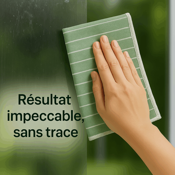 microfibre bambou verte nettoyage vitres sans traces