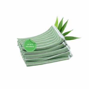 chiffons microfibres bambou écologiques – lot de 5 lavettes réutilisables