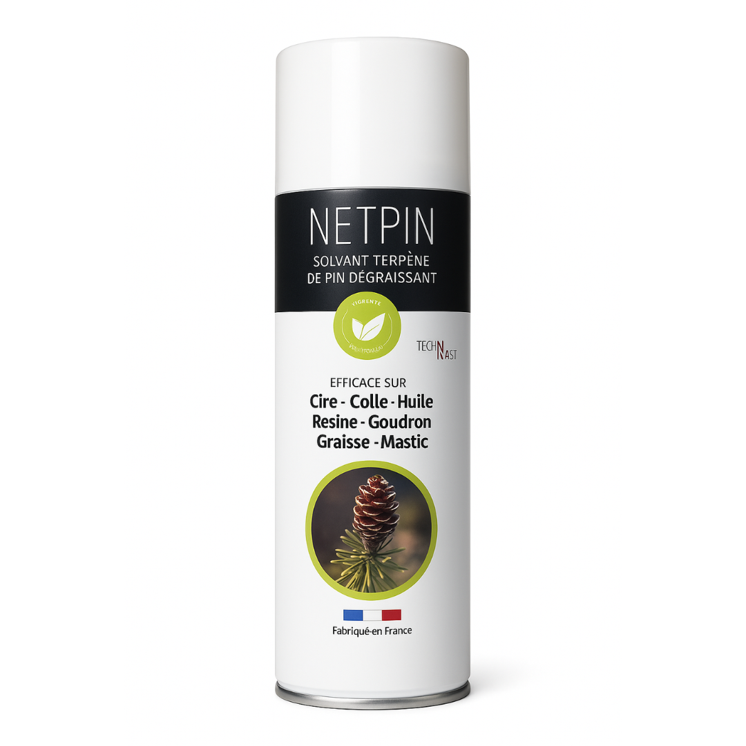 Solvant dégraissant polyvalent NETPIN au terpène de pin pour dissoudre cire, colle, huile, résine, goudron et graisse
