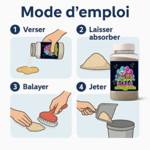 Mode d’emploi poudre absorbante urine animaux