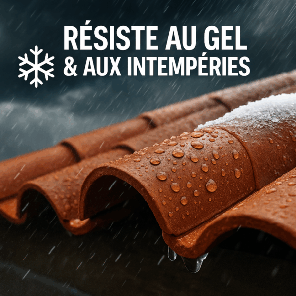 hydrofuge toiture terre cuite béton résistant au gel et aux intempéries — tuiles avec gouttes d’eau