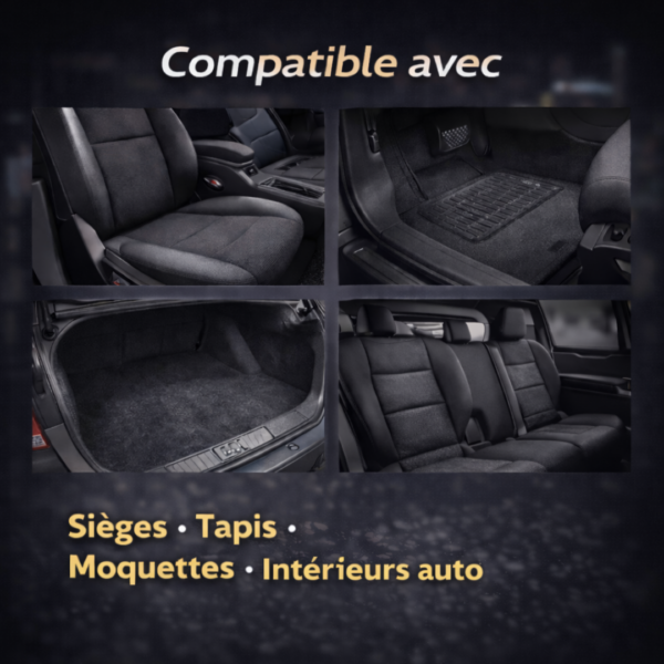 Nettoyant textile auto compatible sièges tapis moquettes et intérieurs auto