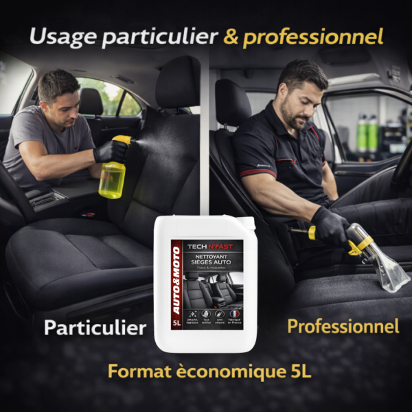 Nettoyant sièges auto TECH N’FAST usage particulier et professionnel format économique 5L