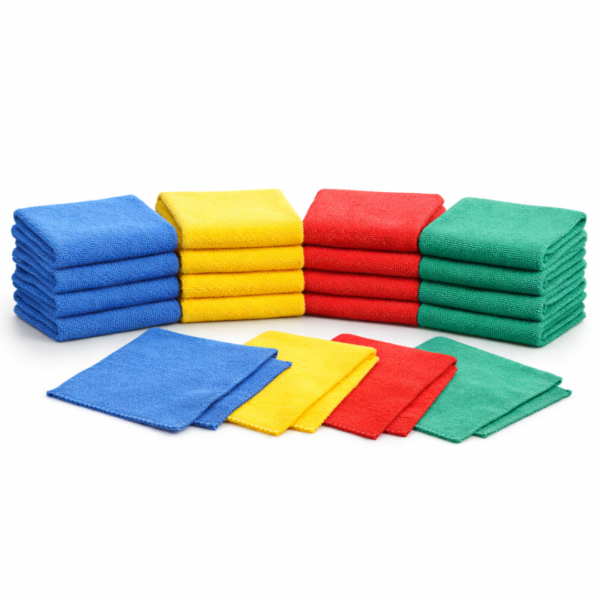 Microfibre auto professionnelle – Pack 20 découpe laser 4 couleurs Pack de 20 microfibre auto professionnelle découpe laser 4 couleurs bleu jaune rouge vert