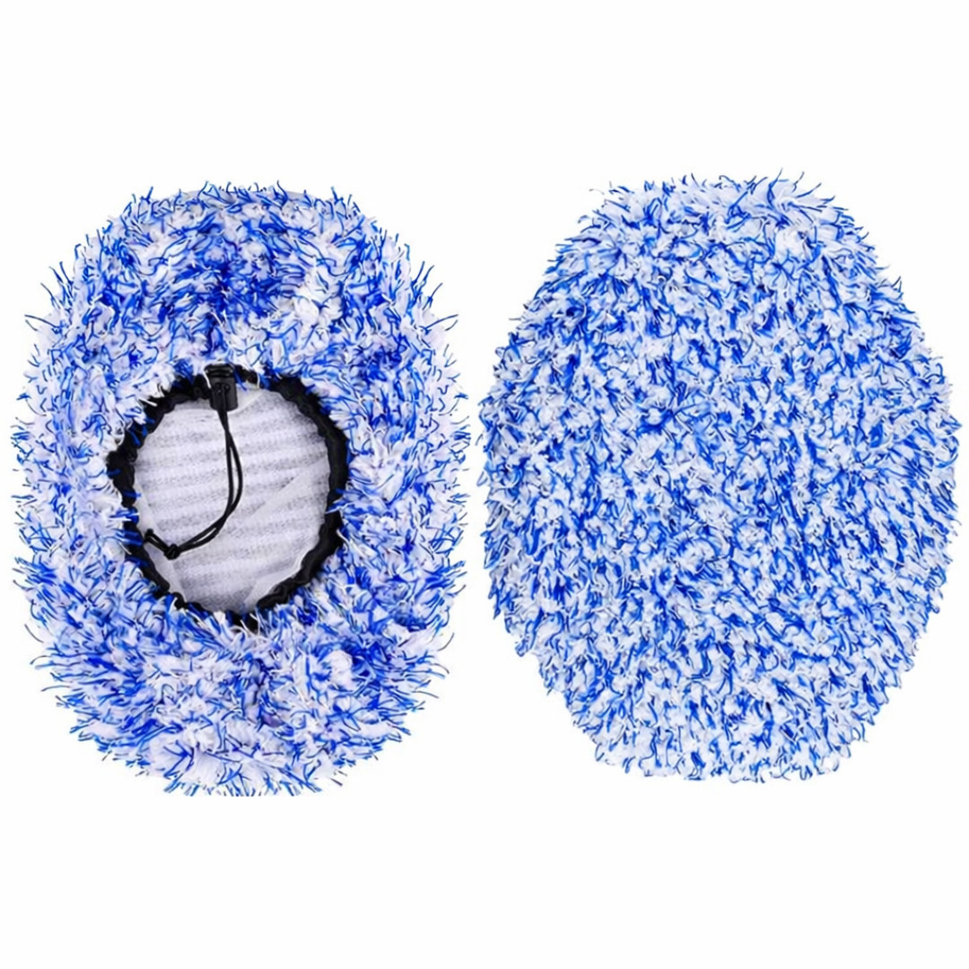 Housse de brosse de lavage voiture en microfibre, vue intérieure et extérieure