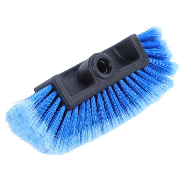 Brosse de lavage 4 faces avec passage d’eau intégré et poils doux pour nettoyage extérieur